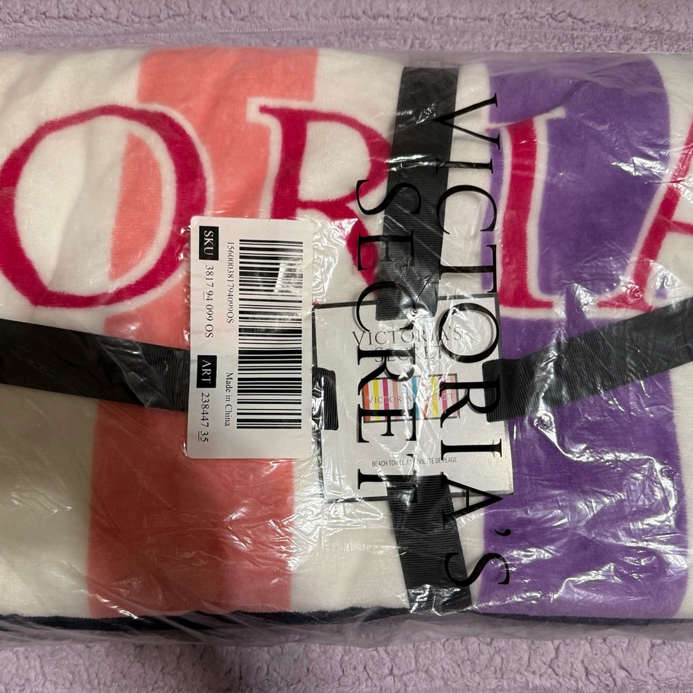 New Victoria's Secret Striped Beach Towel